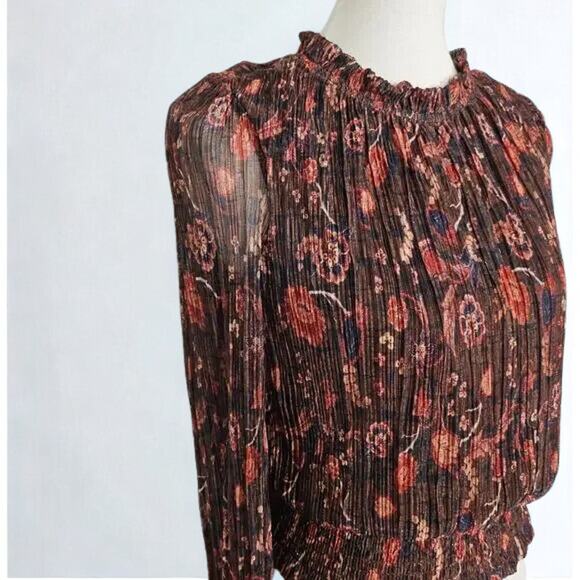 Joie Brown Paisley Sheer Blouse - Picture 5 of 10